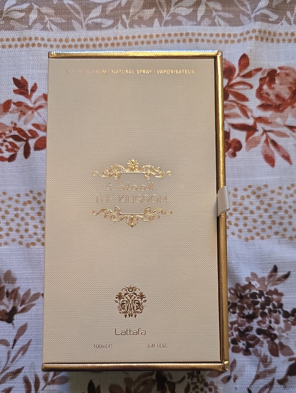 Lattafa The Kingdom Women's Fragrance in Cream & Gold Packaging